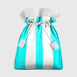 Мешок для подарков Color light blue white lines, цвет: 3D-принт