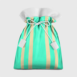 Мешок для подарков Color blue beige stripes, цвет: 3D-принт
