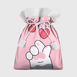 Мешок для подарков Cats hands with hearts, цвет: 3D-принт