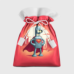 Мешок для подарков Робот-сгибальщик Бендер супермен - коллаба, цвет: 3D-принт