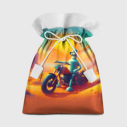 Мешок для подарков Робот Бендер на мотоцикле в пустыне, цвет: 3D-принт