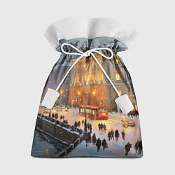 Мешок для подарков Предновогодний Санкт-Петербург, цвет: 3D-принт