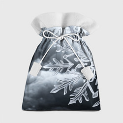 Мешок для подарков Снежинка на черно белое, цвет: 3D-принт