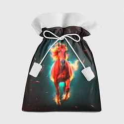 Мешок для подарков Светящаяся огненная лошадь, цвет: 3D-принт