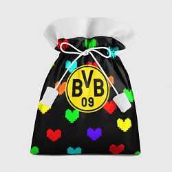 Мешок для подарков Borussia сердца паттерн, цвет: 3D-принт