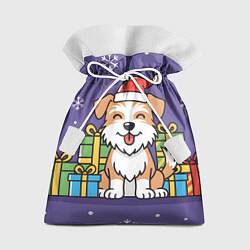 Мешок для подарков Новогодняя собачка с подарками, цвет: 3D-принт