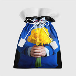 Мешок для подарков Цветы в руках, цвет: 3D-принт