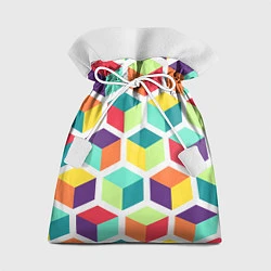Мешок для подарков 3D кубы, цвет: 3D-принт