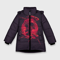 Куртка зимняя для девочки Shark Space, цвет: 3D-черный