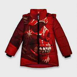 Куртка зимняя для девочки Красный череп, цвет: 3D-красный