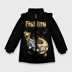 Куртка зимняя для девочки Gold Fishing, цвет: 3D-черный