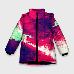 Куртка зимняя для девочки Брызги красок, цвет: 3D-черный