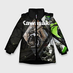 Куртка зимняя для девочки Kawasaky, цвет: 3D-черный
