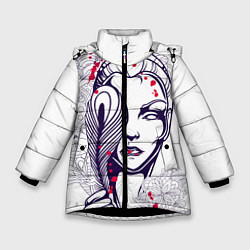 Куртка зимняя для девочки Богиня, цвет: 3D-черный