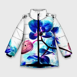 Куртка зимняя для девочки Фиолетовая орхидея, цвет: 3D-черный