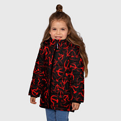 Куртка зимняя для девочки Серп и молот 2, цвет: 3D-красный — фото 2