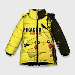 Куртка зимняя для девочки Pikachu Pika Pika цвета 3D-черный — фото 1