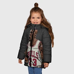 Куртка зимняя для девочки Bulls 23: Jordan, цвет: 3D-черный — фото 2