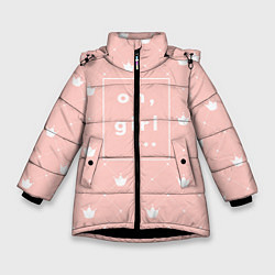 Куртка зимняя для девочки Oh, girl, цвет: 3D-черный