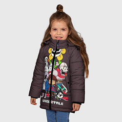 Куртка зимняя для девочки Undertale 3, цвет: 3D-черный — фото 2