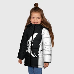 Куртка зимняя для девочки Grandfather: Black & White, цвет: 3D-черный — фото 2