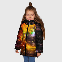 Куртка зимняя для девочки Восхитительный космос, цвет: 3D-черный — фото 2