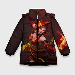 Куртка зимняя для девочки Lina: Dragon Fire, цвет: 3D-черный