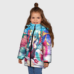 Куртка зимняя для девочки Мику с подарками цвета 3D-черный — фото 2