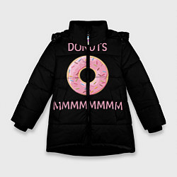 Куртка зимняя для девочки Donuts, цвет: 3D-черный