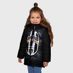 Куртка зимняя для девочки Juventus: shadows, цвет: 3D-черный — фото 2
