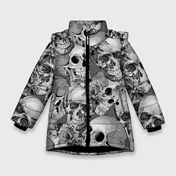 Куртка зимняя для девочки Хэллуин 8, цвет: 3D-черный