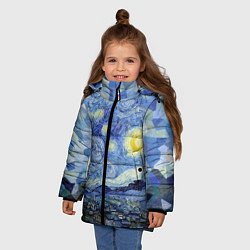 Куртка зимняя для девочки Звездная ночь, цвет: 3D-черный — фото 2