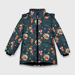 Куртка зимняя для девочки Гринч, цвет: 3D-черный