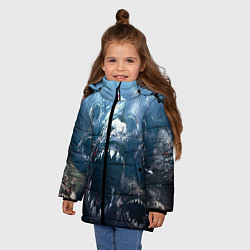 Куртка зимняя для девочки Голодные пираньи, цвет: 3D-черный — фото 2