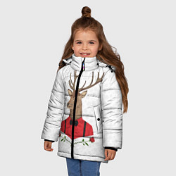 Куртка зимняя для девочки Christmas Deer, цвет: 3D-светло-серый — фото 2