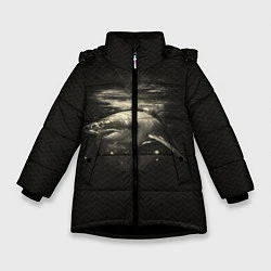 Куртка зимняя для девочки Cosmic Shark, цвет: 3D-черный