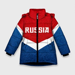 Куртка зимняя для девочки Russia Team, цвет: 3D-черный