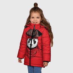 Куртка зимняя для девочки Панда пират, цвет: 3D-красный — фото 2