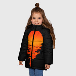 Куртка зимняя для девочки Отражение Солнца, цвет: 3D-черный — фото 2