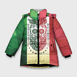Куртка зимняя для девочки Мексика, цвет: 3D-черный