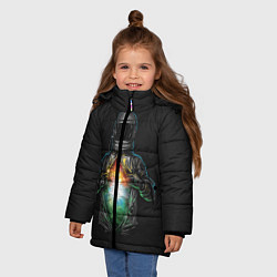 Куртка зимняя для девочки Космос внутри, цвет: 3D-черный — фото 2