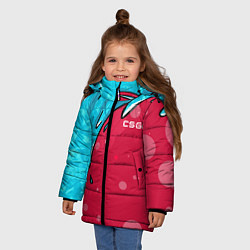 Куртка зимняя для девочки Water Elemental - Дух воды, цвет: 3D-черный — фото 2