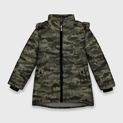 Куртка зимняя для девочки Камуфляж рыбака, цвет: 3D-светло-серый