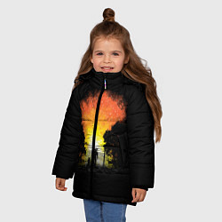 Куртка зимняя для девочки Wasteland Apocalypse, цвет: 3D-светло-серый — фото 2