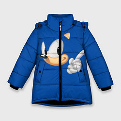 Куртка зимняя для девочки Соник, цвет: 3D-черный
