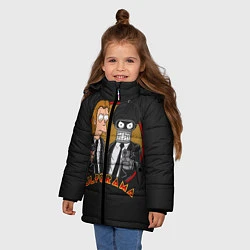 Куртка зимняя для девочки Pulporama, цвет: 3D-черный — фото 2