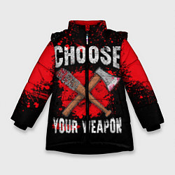 Куртка зимняя для девочки Choose Your Weapon, цвет: 3D-черный