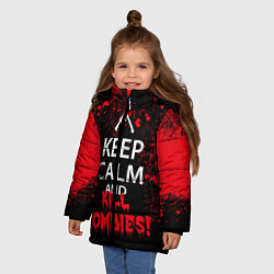 Куртка зимняя для девочки Keep Calm & Kill Zombies, цвет: 3D-светло-серый — фото 2