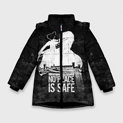 Куртка зимняя для девочки No Place is Safe, цвет: 3D-черный