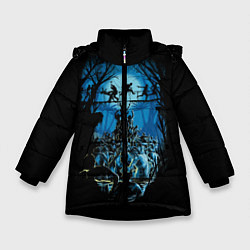 Куртка зимняя для девочки Zombie Island, цвет: 3D-черный